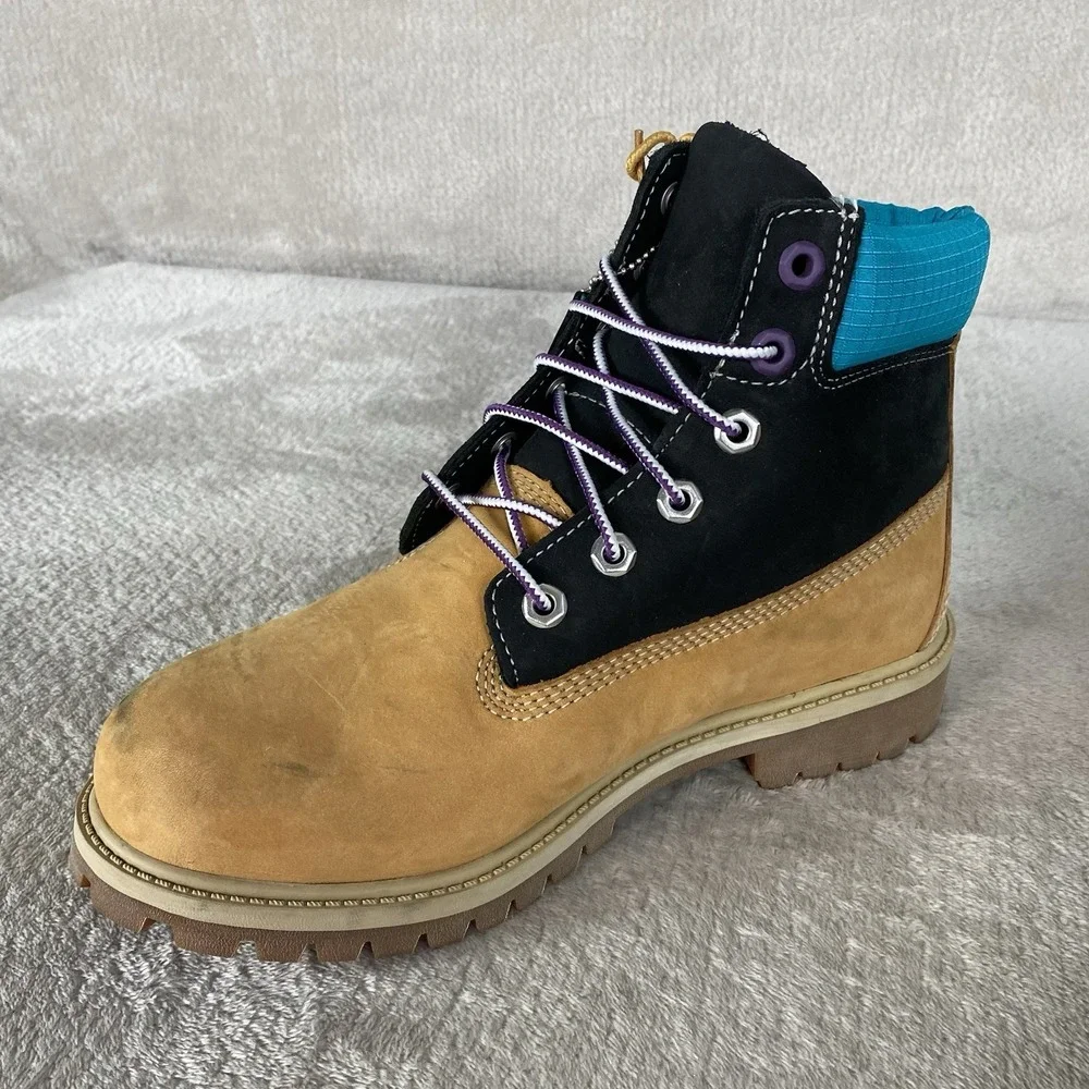 Timberland 6 inch Premium Kids Boots Size 5.5 Wheat Nubuck Waterproof NEW